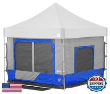 E-Z UP Camping Cube 6.4 for 10' Straight Leg Canopy, Royal Blue (Canopy NOT Incl