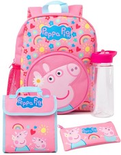 Peppa Pig Rose Character Ensemble de sac à dos 4 pièces Fille