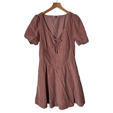 American Eagle V-Neck Corduroy Mini Dress in Just Rosey Womens Medium