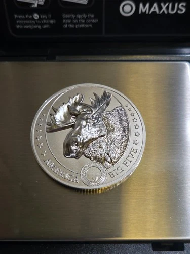 2023 Fiji 1 oz Silver Two Dollars Big Five America Moose .999 Fine Silver Coin