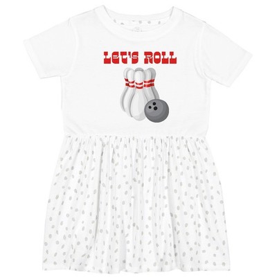 Inktastic Let's Roll Bowling Toddler Dress Funny League Pins Spare Strike Gutter