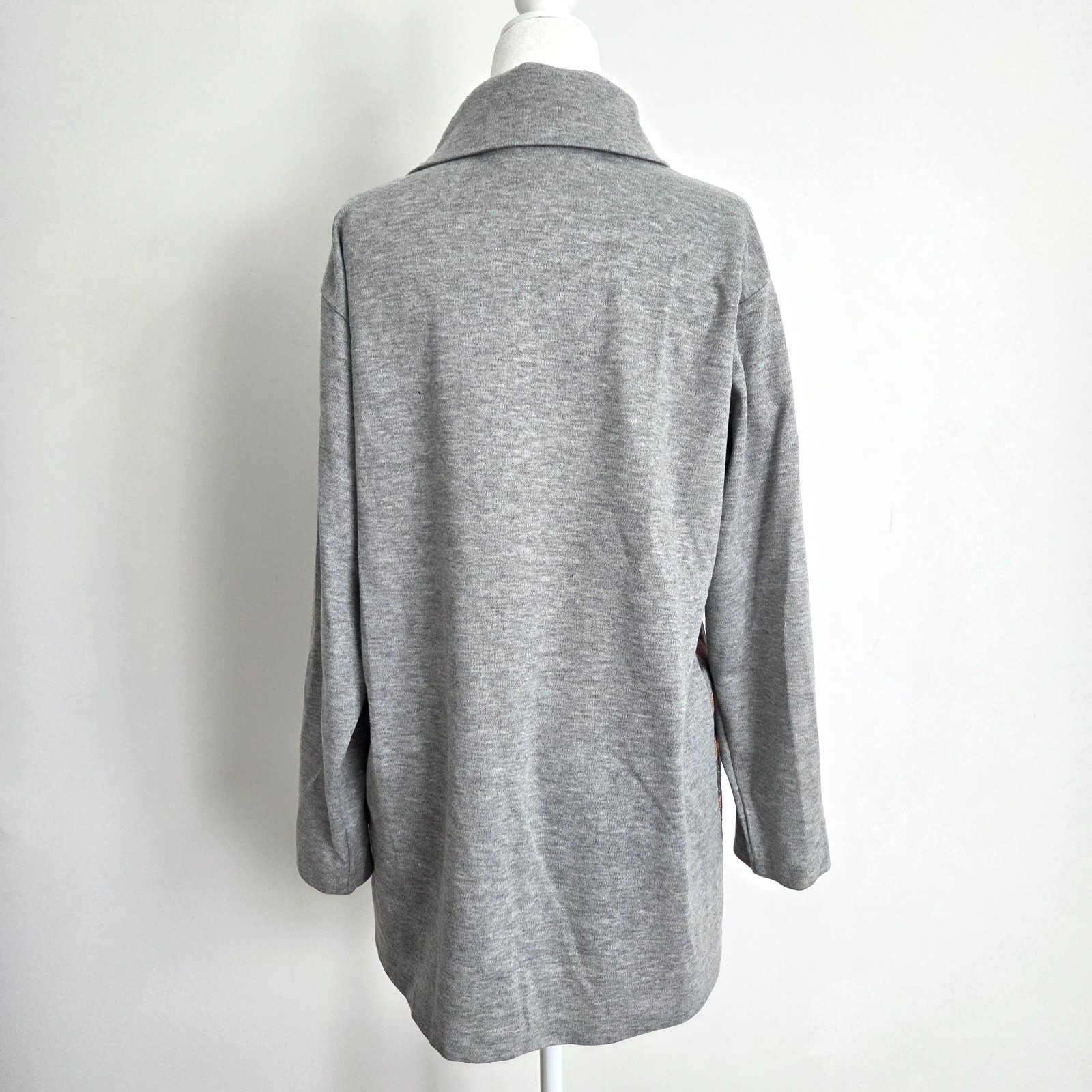 Vtg 90s Patchwork Asymmetrical Pullover Sweater M… - image 2