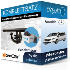 TOWCAR Anhängekupplung abnehmbar und E-Satz 7polig für Mercedes V Viano 10- neu