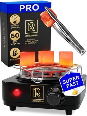 Black 500W Grid Hookah Coal Burner Charcoal Burner for Hookahs Hookah Coal