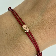 Dodo Pomellato Bracciale Pepita Oro Rosa Cordino Rosso Unisex Fuori Produzione