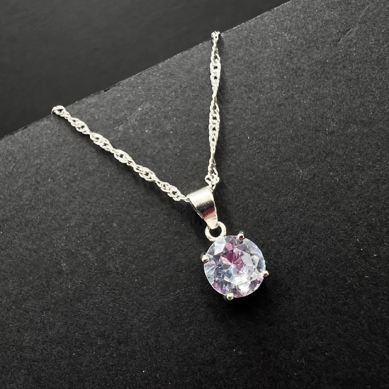 Conjunto de Joyas Pendientes Circonitas y Collar Colgante Nuevo Plata de Ley 925 Regalo Foto 3 de 4