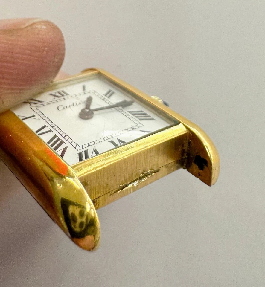 Cartier Tank, Vergoldet, Handaufzug, (Pre Must), Swiss Made - Bild 2 von 4