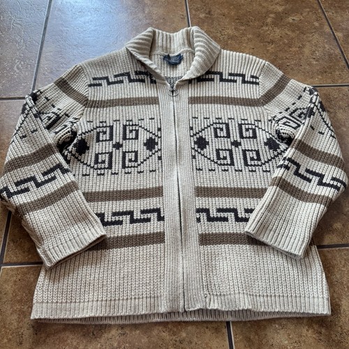 Vintage Pendleton Westerly Wool Cardigan Pullover Herren Gr. L Big Lebowski