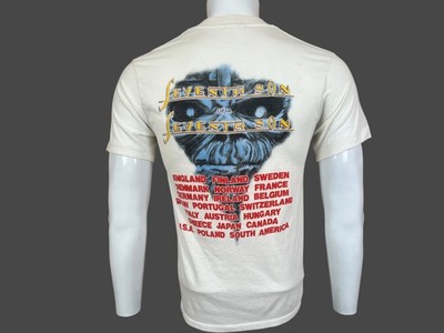 Vintage Iron Maiden Seventh Son Tour Eddie Band Metal White 1988 T