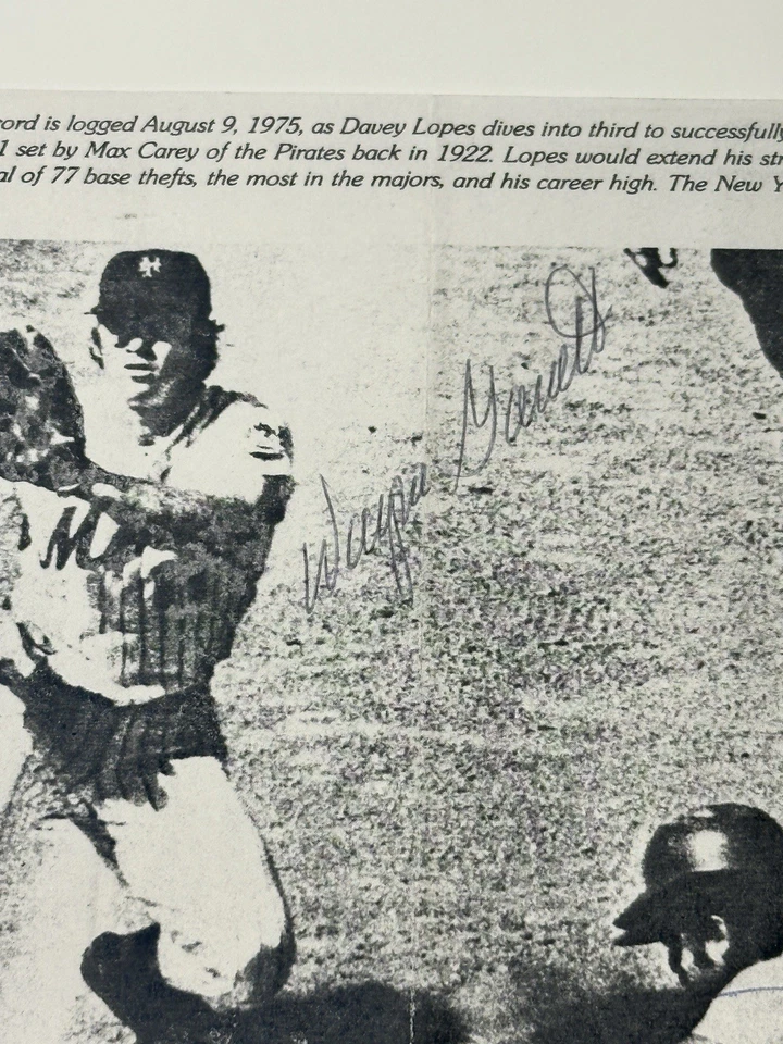 Foto firmada por Davey Lopez Wayne Garrett JSA Mets Dodgers Foto 2 de 4