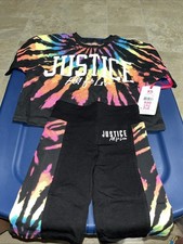 Justice Sport Boxy Tee Set with Biker Shorts Size 5/6
