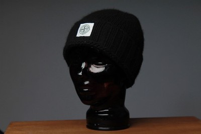 Stone Island Beanie schwarz Compass Logo Patch Original Made in Italy Certilogo