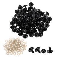 18Mm Sicherheitsaugen, 200Pcs Plastik-Bastelaugen Mit Unterlegscheiben, Schwarz