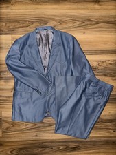 Vintage 1980's Circle S Ranch  Western Wear 2 Piece Suit Men  s XL Steel Blue