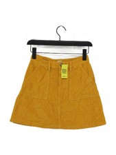 Lucy & Yak Damen Minirock UK 8 gelb 100% Baumwolle kurz Mini