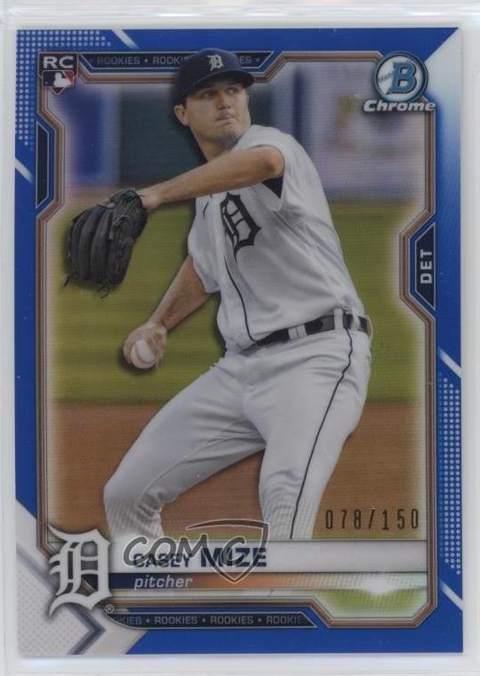 2021 Bowman Chrome Blue Refractor 78/150 Casey Mize #9 v8v