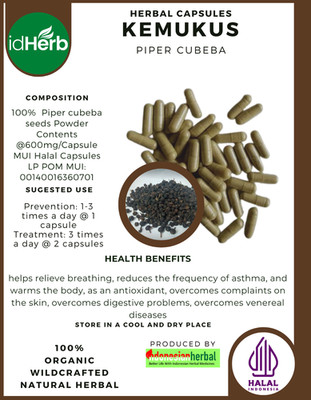 [idHerb] 100-800 Kapseln Würfelschwanz Paprika Piper Cubeba Bio WildCrafted