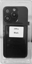 Back Glass iPhone 15 Pro Black NFC / MagSafe Magnets /Flex cables/ Flash