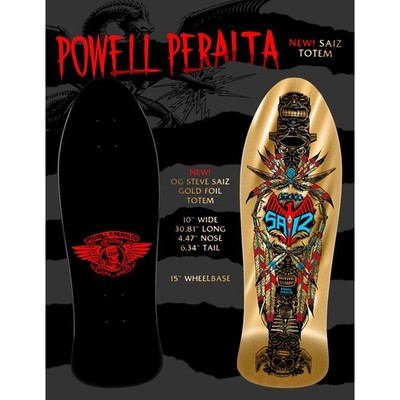 Powell Peralta Skateboard Complete Steve Saiz Totem Gold Foil Old