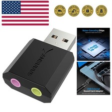 USB External Stereo Sound Adapter for Windows and Mac. Plug and Play No Drive...