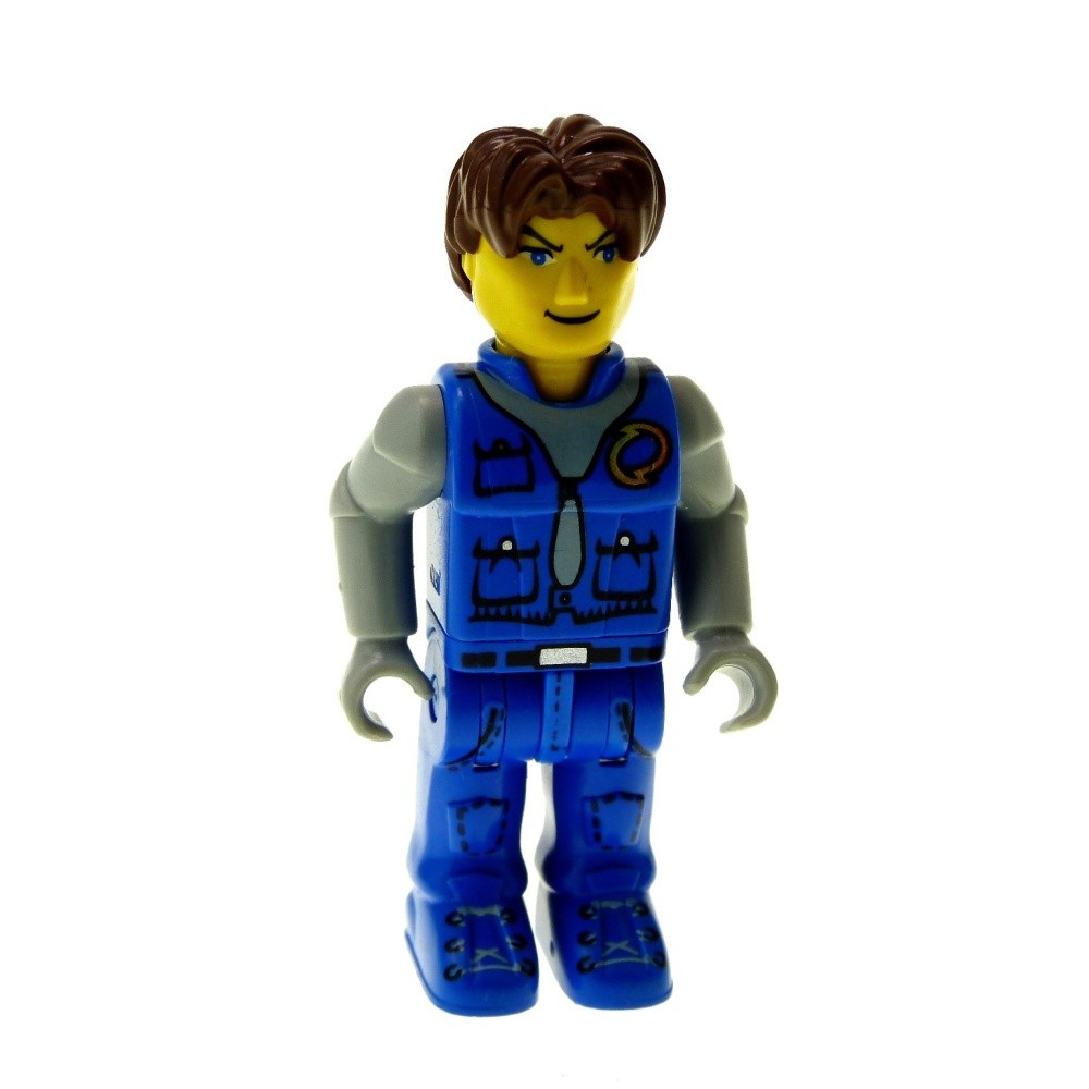 1x Lego Figure 4 Juniors Jack Stone Man Jacket Blue Gray 4609 4657 js002