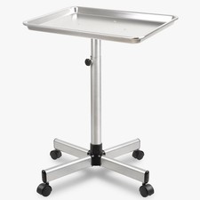 Salon Tray, Silver Salon Tray, Tattoo Tray on Wheels, Metal Salon Rolling Tra...