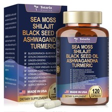 25-In-1 Sea Moss Black Seed Oil Ashwagandha Ginger Shilajit Supplement 18525Mg,