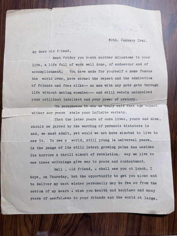 ALS The White House, Sanderstead Village, Surrey dtd Jan 20th, 1942