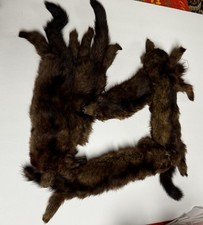 Vintage 5 Brown Mink Fur Body Pelt Stole Scarf Shawl Wrap Collar