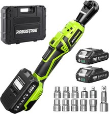 1/2" Electric Ratchet Wrench 66Ft-lbs/400RPM Cordless Power Ratchet Kit 2x2.0Ah