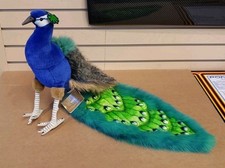 Hansa Peacock Plush Handcrafted Realistic Detailed Stuffed Bird Animal Toy NEW