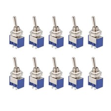 10 x 125VAC 6A On/off 2 Position Terminal SPST Latching Mini Toggle Switch