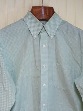 Brooks Brothers Shirt Mens 15.5-34/35 Green Check Regent Non Iron Button Down