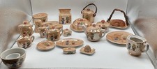VINTAGE LUSTRE MINI DOLL 25 pcs. TEA SET MADE IN JAPAN LUSTER FLOWERS