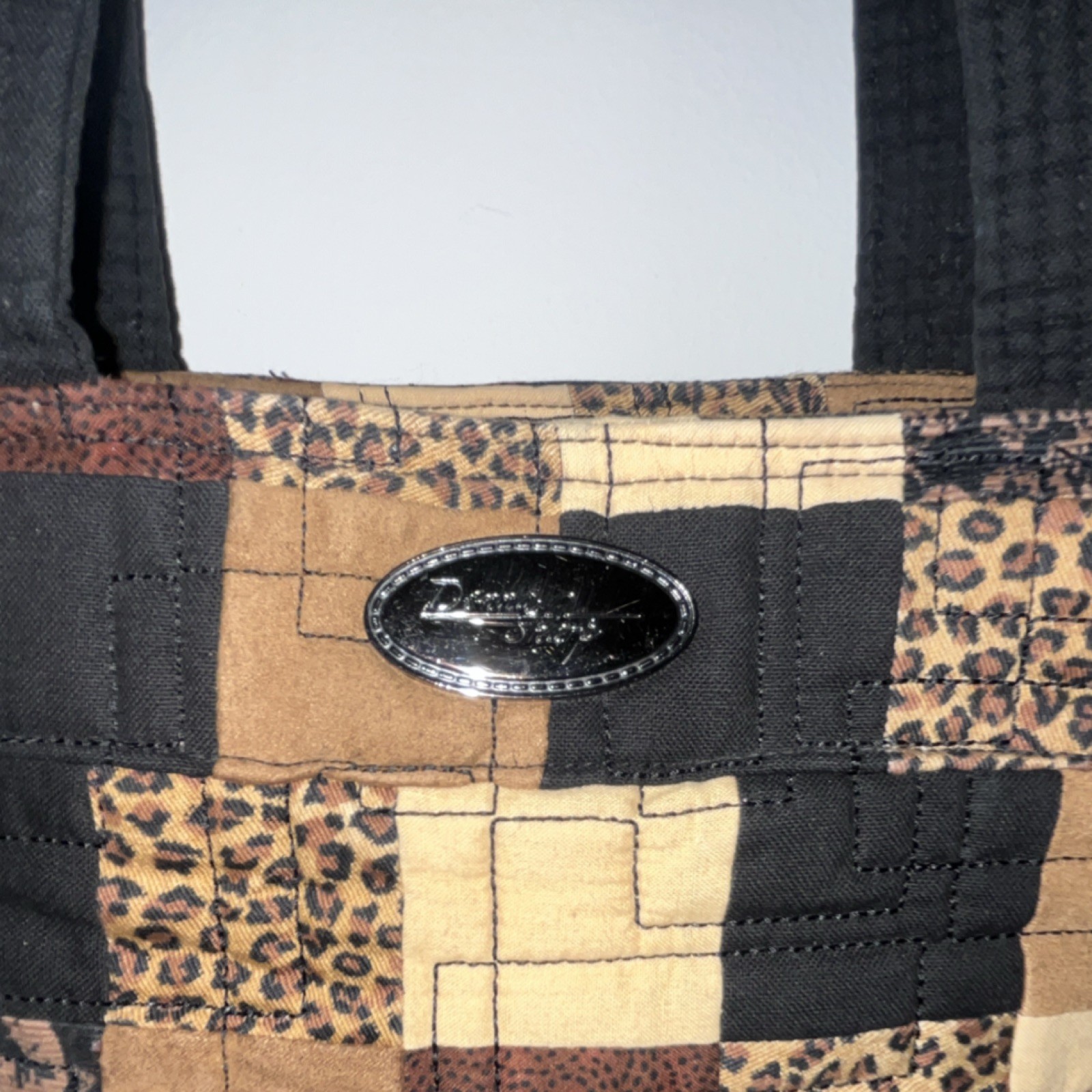 Donna Sharp Patchwork Animal Print Quilted Should… - image 2