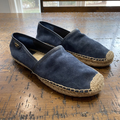 TORY BURCH Suede Navy Blue Espadrilles Slip On Shoes Women display picture 2