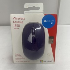 New PURPLE Microsoft Wireless Mobile 1850 Wireless Mouse Black Sealed