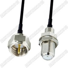 F Male Plug to F Female Jack Straight RF Pigtail Coax Cable RG174 for Wireless