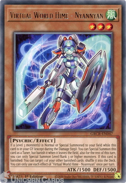 GRCR-EN047 Virtual World Hime - Nyannyan :: Rare 1st Edition Mint YuGiOh Card