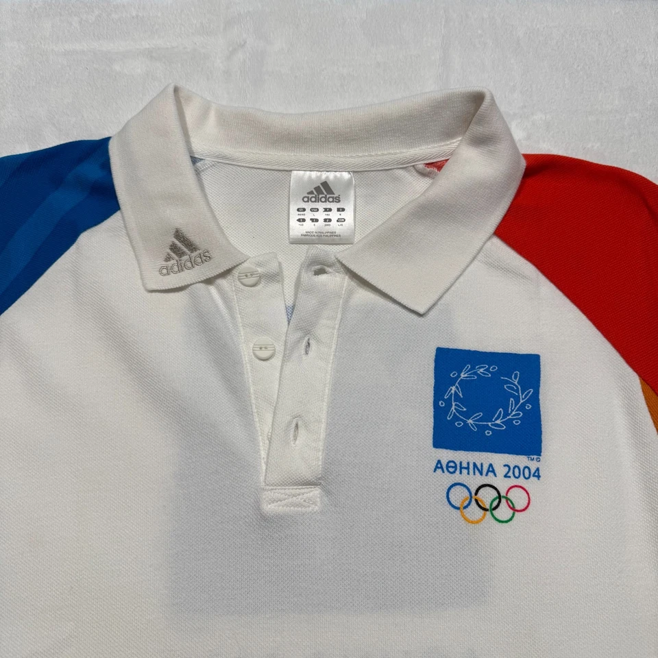Athens 2004 Olympic Games Volunteers Adidas Polo Shirt Men's Large - Image 4 of 4