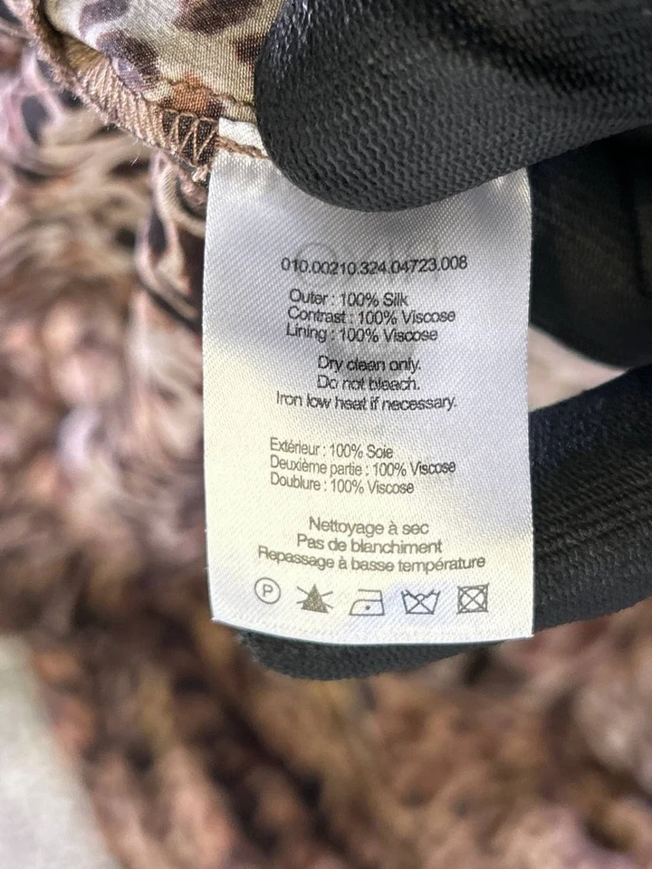 Rixo Dress Womens 4 Brown Ruffle Wrap Silk Bodycon - Image 4 of 4