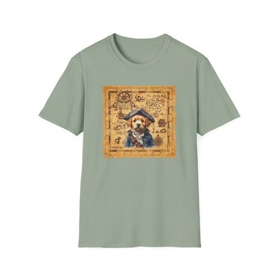 Pirate Puppy Map T-Shirt | Vintage Treasure Map Dog Tee