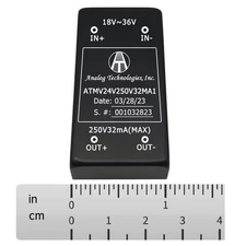 ATMV24V250V32MA1 8W Isolated DC-DC Power Module 24V Input 250V 32mA Output