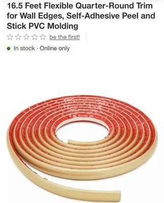 Stock Room+ 16.5 Feet Flex Quarter-Round Self-Adhesive Peel&Stick Gold Molding