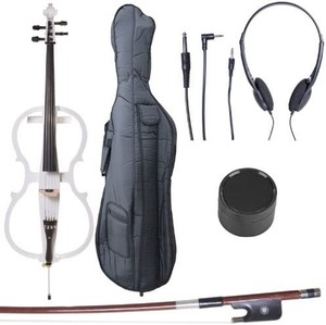 Cecilio 4/4 CECO-1WH Pearl Electric Cello with Ebony Fittings in Style 1, White