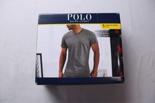 Polo Ralph Lauren Men's 5 Pack Cotton Classic Crew T-Shirt AP2 Black Size: XL