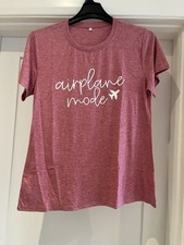 Ladies Airplane Mode T Shirt Colour Pink Size XL