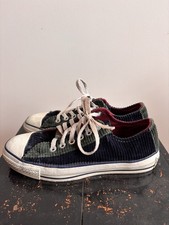 Vintage 80s Converee All Star Chuck Taylor Corduroy Navy Green 4.5 Usa Made