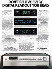 1980 Toshiba: Don't Believe Every Digital Readout You Read Vintage Print Ad