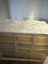 Vintage Akro-Mils Marbleized Plastic 10 Drawer Organizer Cabinet For Small Items
